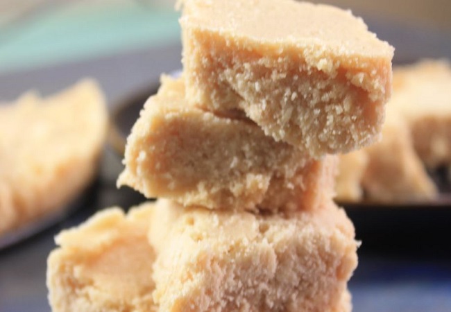 Make coconut and almond barfi at home