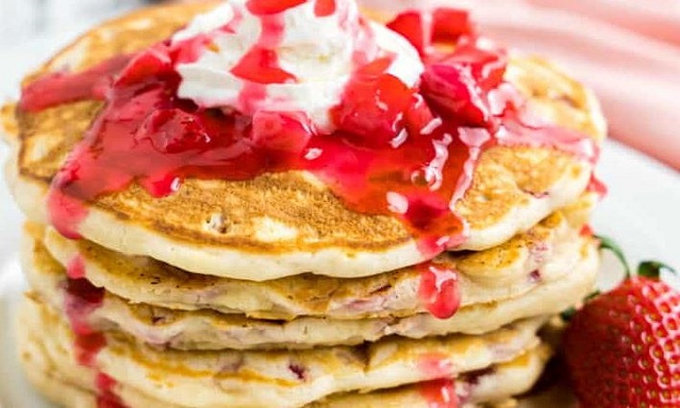 Corn Flour Strawberry Pancake