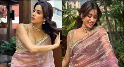 Jhanvi kapoor Saree Pic: पिंक सारी में जाह्नवी कपूर ने शेयर की हॉट तस्वीरें, ग्लैमरस फोटोशूट ने इंटरनेट पर मचाया तहलका