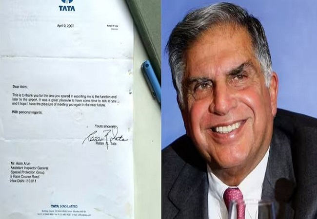 Aseem Arun shared Ratan Tata's letter