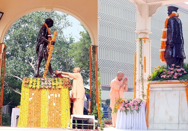 Gandhi Jayanti 2024 : CM योगी ने गांधी को नमन कर चलाया चरखा, शास्त्री की प्रतिमा पर अर्पित किया श्रद्धासुमन