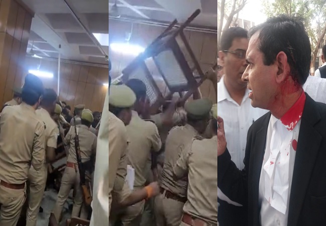 Video: गाजियाबाद कोर्ट में बवाल, जज से हाथापाई के बाद पुलिस ने वकीलों पर भाजी लाठियां; कई घायल