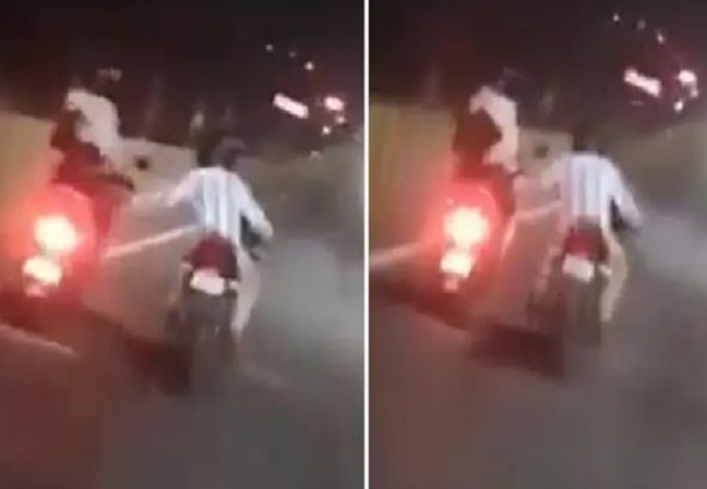 Police arrested the young man who molested a girl riding a scooter.