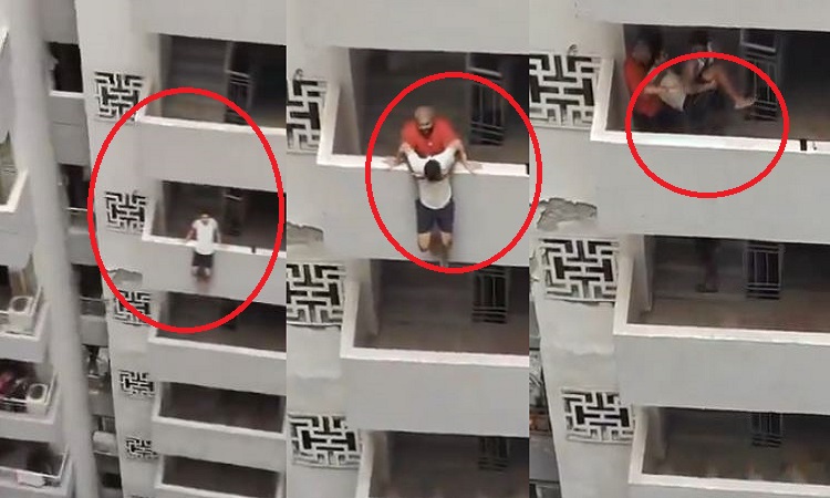 The person was going to jump from the 12th floor with the intention of committing suicide