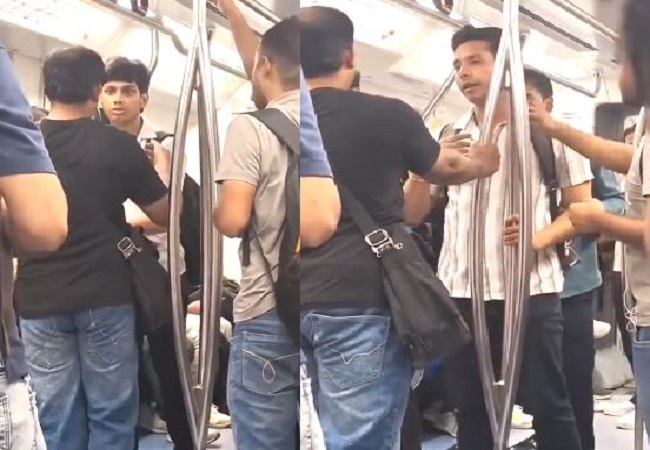 Two boys slapped a man in Delhi Metro