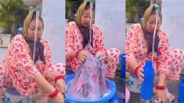 Funny Video: बर्तन-कपड़े धोने के लिए महिला ने निकाला गज़ब जुगाड़, देखने वाले नहीं रोक पाये हंसी