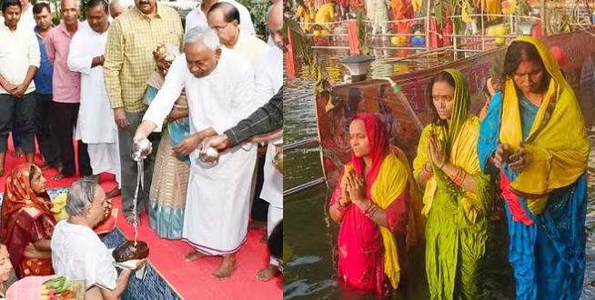 Chhath Puja: छठ घाटों पर बड़ी संख्या में जुटे लोग, सीएम नीतीश समेत लाखों श्रद्धालुओं ने दिया अर्घ्य