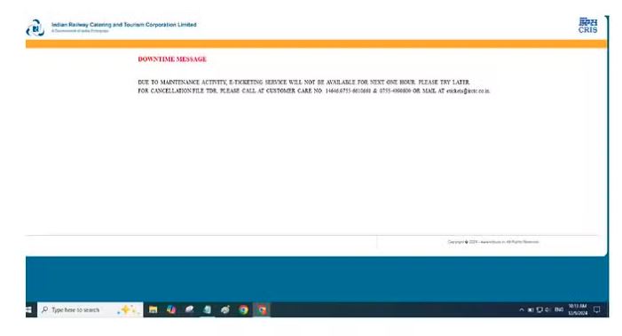 IRCTC DOWN : दो घंटे से टिकट बुकिंग-कैंसिलेशन सेवाएं ठप,रेलवे के पास नहीं है कोई जवाब