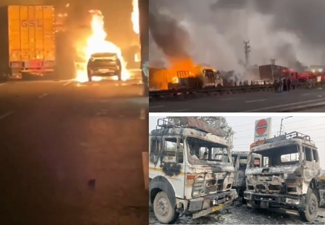 Jaipur CNG Tanker Blast: जयपुर में पेट्रोल पंप के पास CNG टैंकर फटा, 300 मीटर दूर तक चपेट में आए लोग जिंदा जले