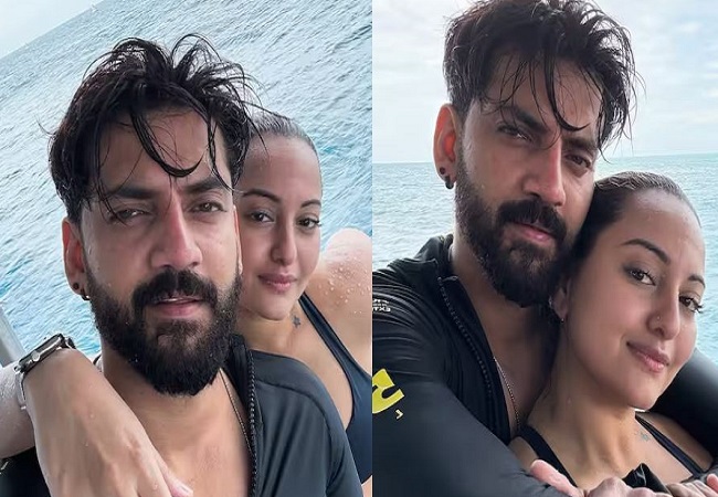 Sonakshi and zaheer romantic photos: पति जहीर के साथ बाहों में बाहें डालकर रोमांटिक हुई सोनाक्षी, पार कर दी सारी हदें