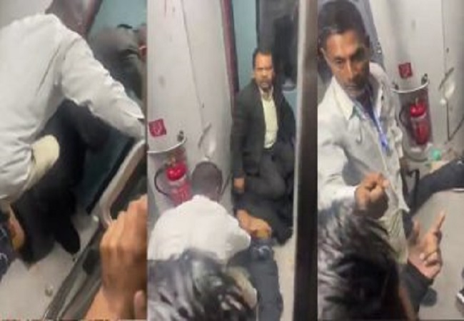 Video Viral : महिला से अभद्रता के बाद TTE और ट्रेन अटेंडेंट ने यात्री को लात घूंसे और बेल्ट से पीटा, देखें ट्रेन के अंदर का हाई वोल्टेज ड्रामा