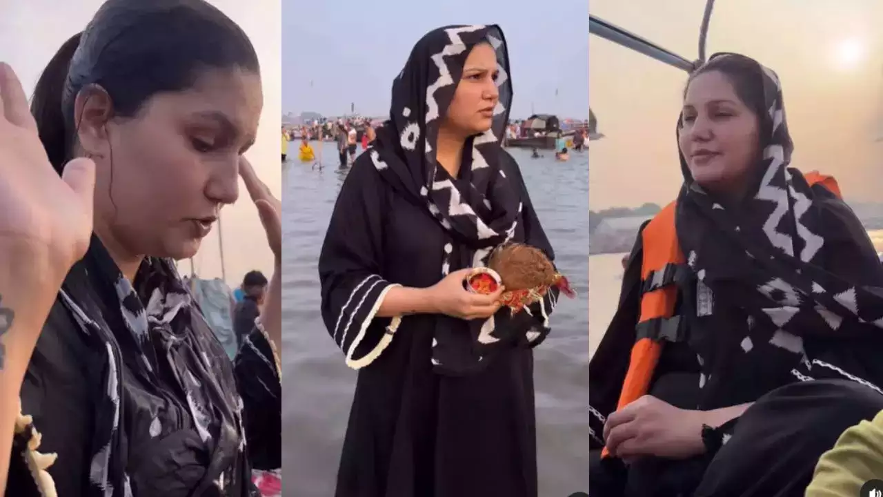 Video: प्रयागराज पहुंच Sapna Choudhary ने संगम में लगाई डुबकी, बोट पर बैठ लिया Mahakumbh का आंनद