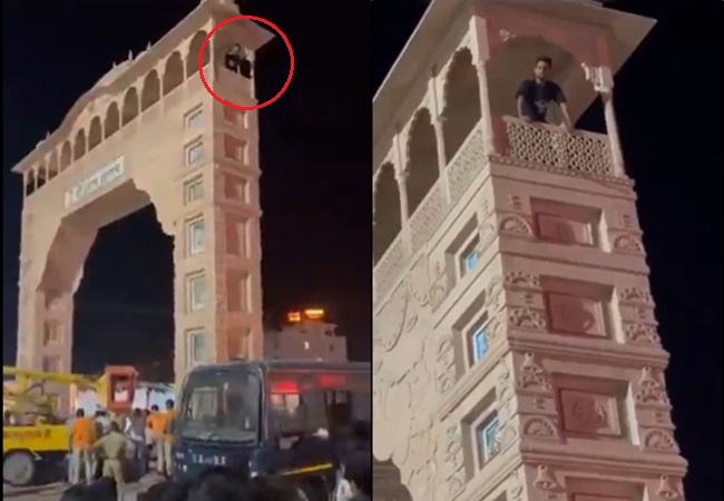 Video- ‘श्याम बाबा मेरी सुनते नहीं…’ खाटू श्याम जी मंदिर में शराबी युवक ने तोरण द्वार पर चढ़कर किया हाईवोल्टेज ड्रामा