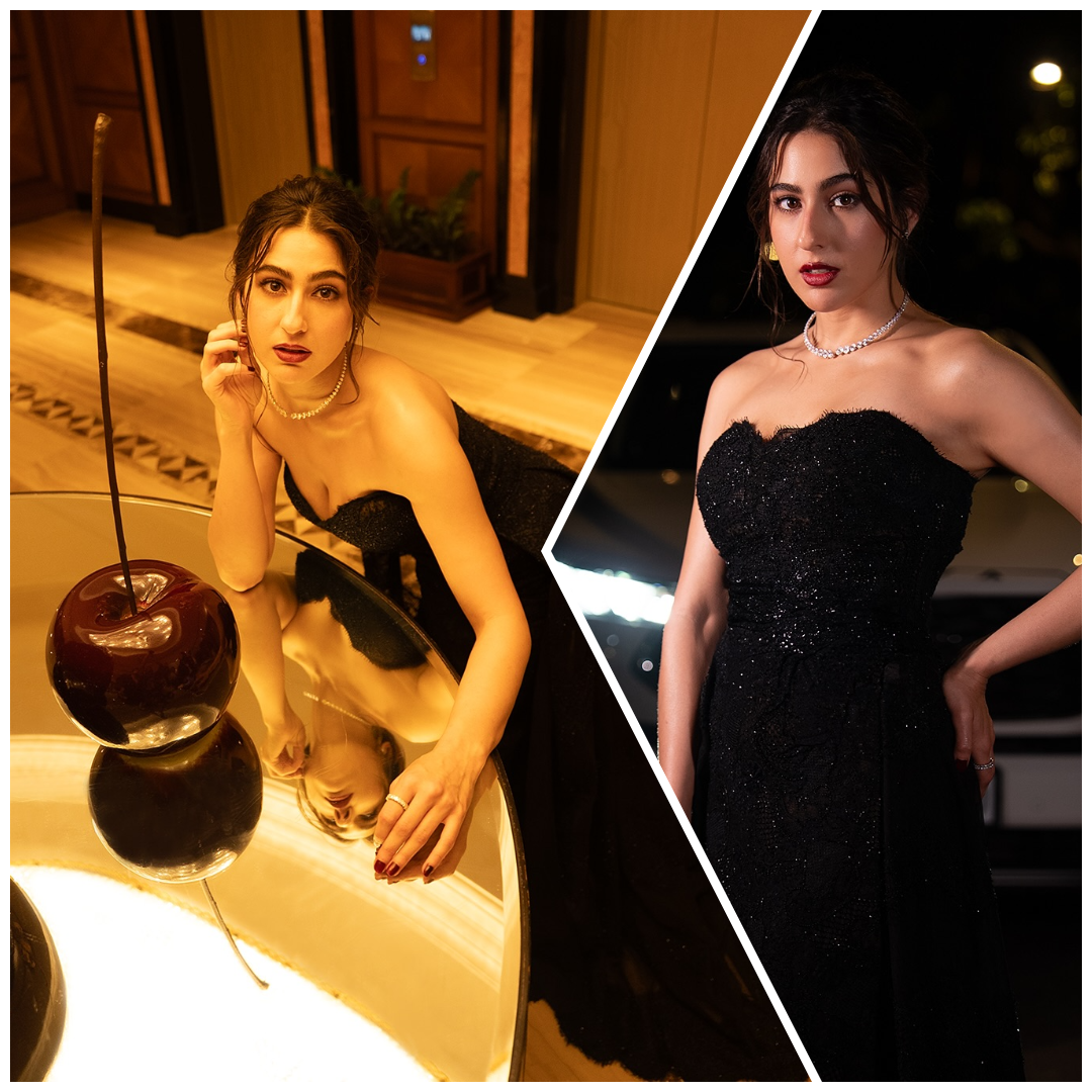 Sara Ali Khan hot pic: ऑफ-शोल्डर ब्लैक गाउन में सारा अली खान ने शेयर किया ग्लैमर लुक, वायरल हुई हॉट तस्वीरें