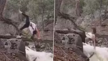 Shocking video: लड़की पेड़ पर चढ़ कर रही थी स्टंट, अचानक बिगड़ा बैलेंस और …