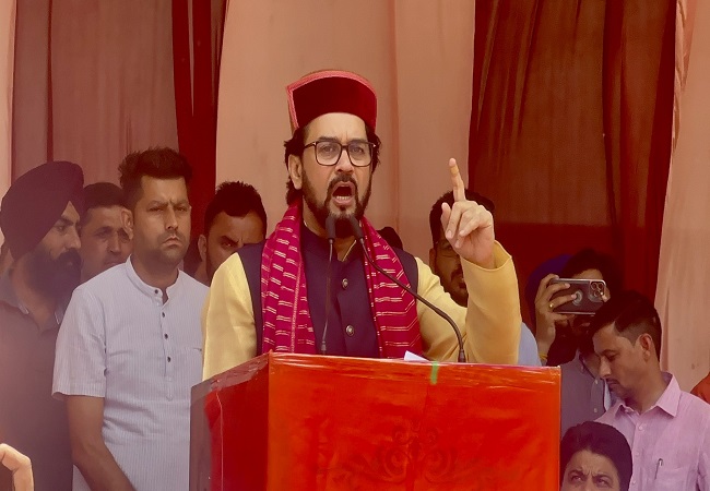 अनुराग ठाकुर, बोले-अगर पाकिस्तान भारत पर डालता है बुरी नजर , तो फोड़ दी जाएंगी उसकी आंखें