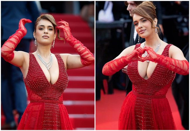 Cannes Film Festival 2025 : भोजपुरी एक्ट्रेस नेहा मलिक ने रेड बीडेड गाउन पहन कान में बिखेरा जलवा, लिखा- ‘कभी सिर्फ एक सपना…’