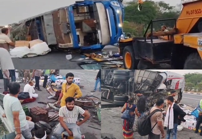Big Accident: कानपुर में एक्सप्रेसवे पर दो बसों की जोरदार टक्कर, गोंडा जा रही प्राइवेट बस पलटी; कई यात्रियों की हालत गंभीर