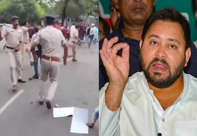 पटना में शिक्षक अभ्यर्थियों पर लाठीचार्ज, तेजस्वी यादव बोले- नीतीश-BJP सरकार का मुख्य शौक अन्याय व अत्याचार करना