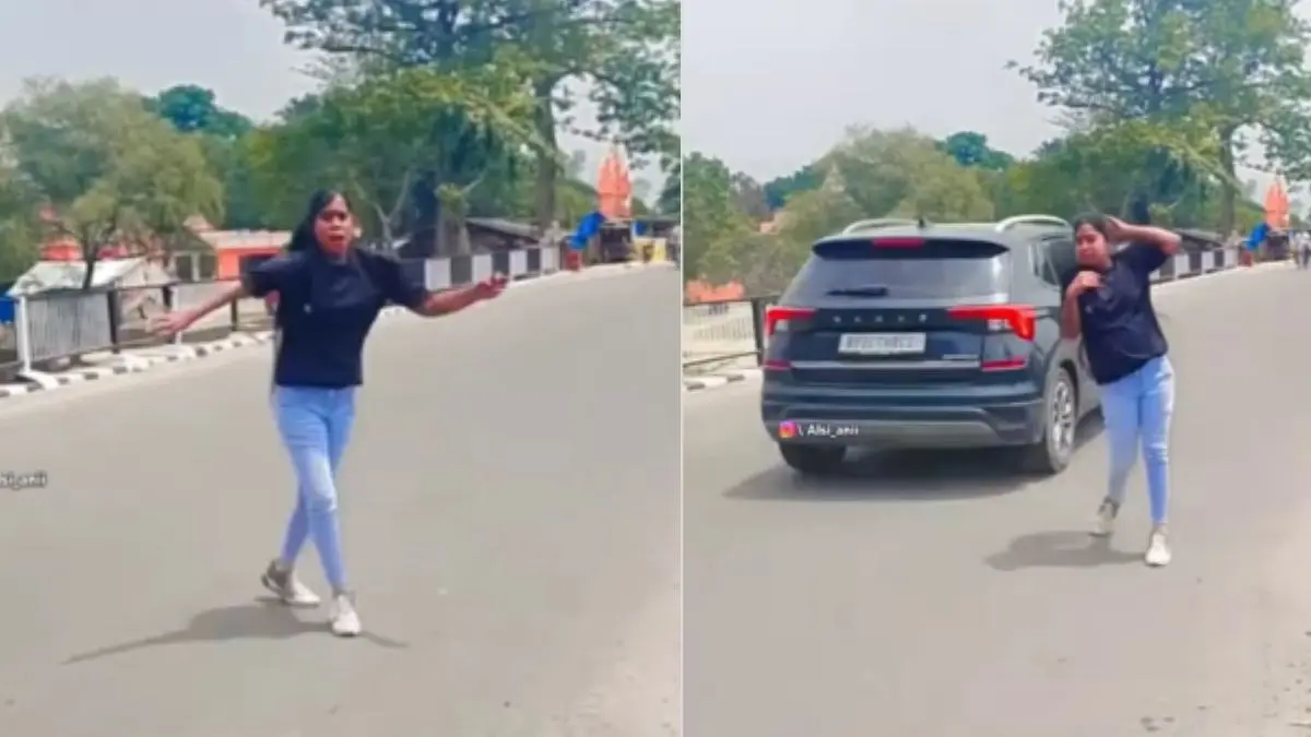 Shocking video: लड़की बीच सड़क पर बना रही थी रील अचानक सामने से आई तेज रफ्तार कार, और फिर…