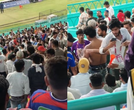 इकाना स्टेडियम में मैच के दौरान दो दर्शकों के बीच हुई मारपीट, पुलिस ने समझा-बुझाकर कराया शांत