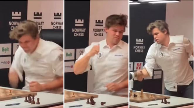 VIDEO : डी गुकेश से हारने पर नंबर 1 शतरंज खिलाड़ी मैग्नस कार्लसन ने खोया आपा, फिर माफी मांगी और चलते बने