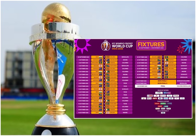 ICC Women World Cup 2025 Schedule Out: आईसीसी ने विमेन वनडे वर्ल्ड का शेड्यूल किया जारी, देखें- कब और किन टीमों की होगी भिड़ंत