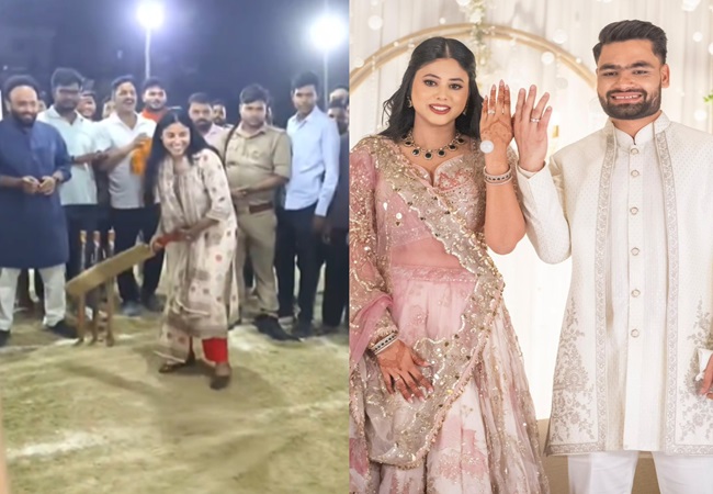 Video: रिंकू सिंह से सगाई के बाद सांसद प्रिया सरोज ने थामा बल्ला, क्रिकेट के मैदान पर लगाए शॉट्स