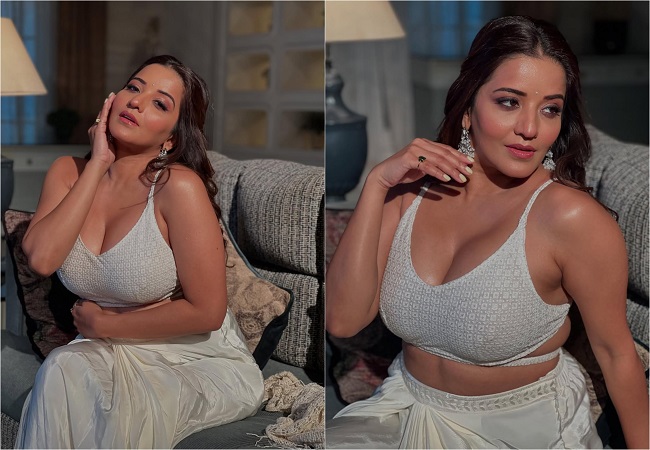 Monalisa ने डीपनेक ड्रेस में दिखाया बोल्ड अवतार, ‘जुड़वा जल्लाद’ के सेट से शेयर की ग्लैमरस तस्वीरें