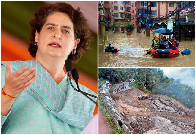 प्रियंका गांधी ने बारिश से पूर्वोत्तर में मची तबाही पर जतायी चिंता, केंद्र व राज्य सरकारों से की राहत-बचाव कार्यों में तेजी लाने की अपील