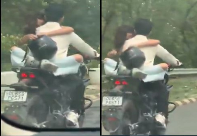 VIDEO- बाइक की टंकी पर बैठकर ‘टाइटैनिक’ पोज़ देना पड़ा महंगा, नोएडा पुलिस ने काटा 53,500 रुपए का चालान