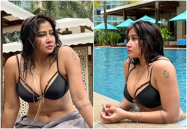$exy Video : सोफिया अंसारी ने शेयर की ब्लैक बिकनी पहन उतरी स्वीमिंग पूल में, भीगे बदन से पानी में लगा रही हैं आग