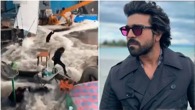 Video-राम चरण की ‘द इंडिया हाउस’ के सेट पर फटी पानी की टंकी, आई बाढ़ सेट पर सब कुछ तहस-नहस
