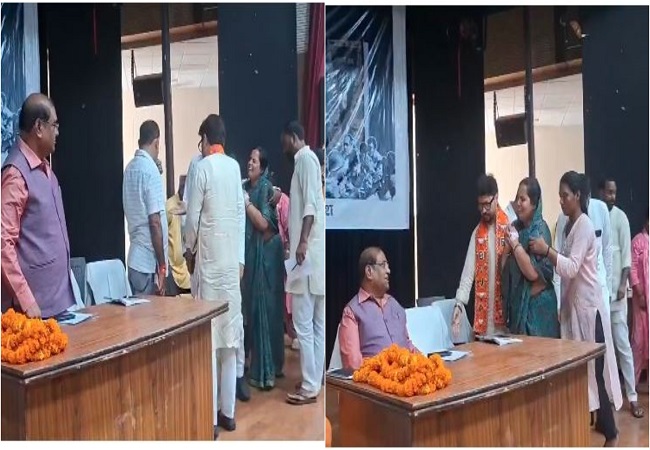 VIDEO-भैया मुझे न्याय दिला दो…बीजेपी महिला मोर्चा की जिलाध्यक्ष ने राज्यसभा सांसद बृजलाल से लगाई गुहार, पुलिस पर गंभीर आरोप