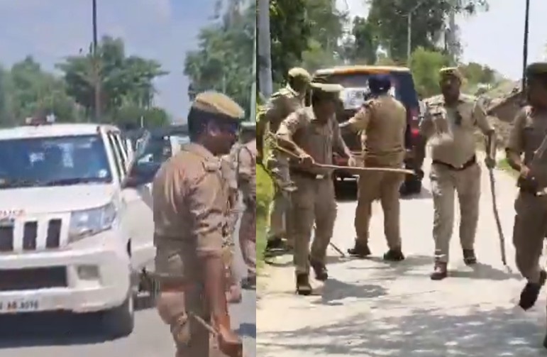 इटावा में कथावाचक कांड को लेकर मचा बवाल, विरोध प्रदर्शन के बीच हुआ पथराव, पुलिस की गाड़ियां क्षतिग्रस्त