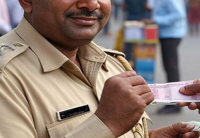 रिश्वत लेते हुए जब विजिलेंस टीम ने पकड़ा तो पुलिस कर्मी को आया हार्ट अटैक