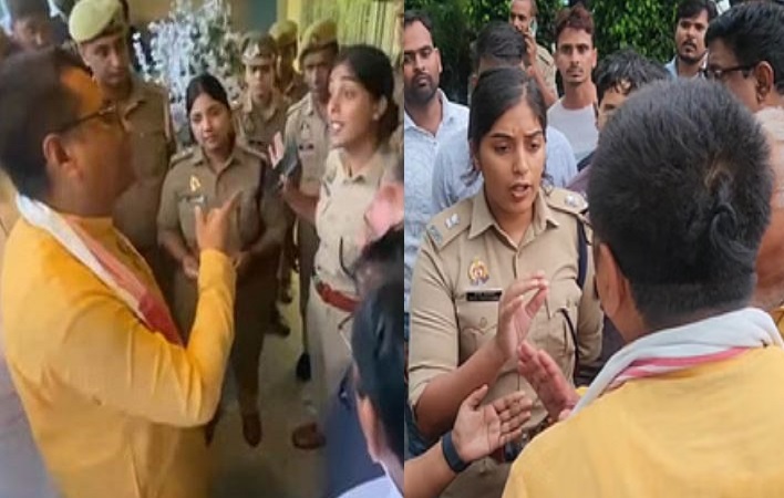 MLC अरुण पाठक और महिला पुलिस अफसर में हुई तीखी बहस, सोशल मीडिया पर वीडियो वायरल
