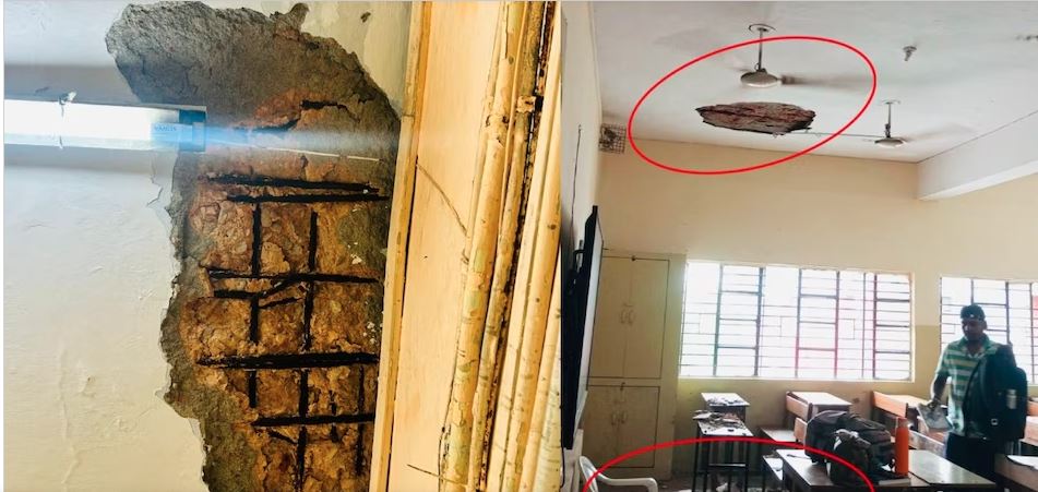नोएडा सेक्टर-24 के केंद्रीय विद्यालय में क्लासरूम की छत से प्लास्टर गिरने से एक छात्र घायल, प्लास्टर बच्चे पर गिरने उसका कंधा हुआ डिस्लोकेट
