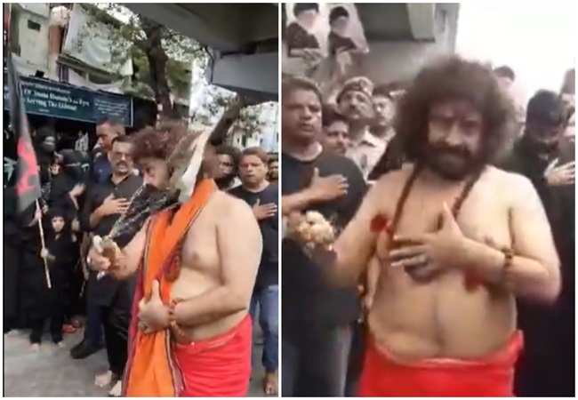 VIDEO: लखनऊ में मुहर्रम पर हिन्दू मुस्लिम एकता देखकर लोग हुए हैरान, मातम करते बाबा का वीडियो वायरल