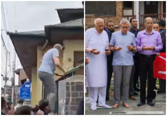 VIDEO: जम्मू-कश्मीर के CM उमर अब्दुल्ला ने मज़ार-ए-शुहादा की चारदीवारी फांदकर पढ़ी नमाज़, एक दिन पहले किए गए थे नजरबंद