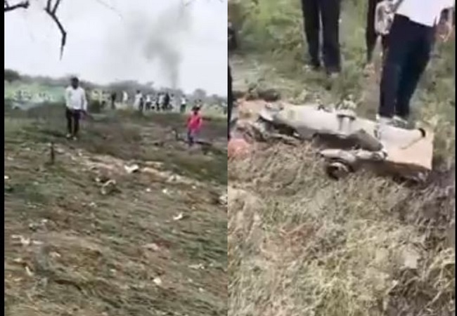 राजस्थान के रतनगढ़ में प्लेन क्रैश, पायलट का मिला शव, आर्मी का बताया जा रहा है फाइटर प्लेन