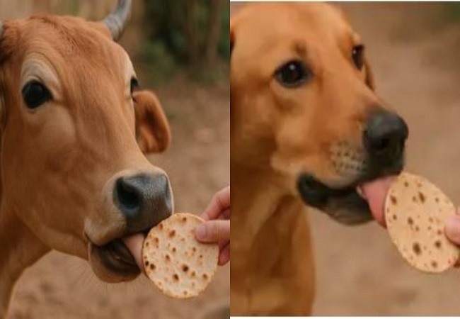 गाय को पहली रोटी और कुत्ते को आखिरी रोटी क्यों खिलाई जाती है? सनातन धर्म में जानें इसके पीछे का रहस्य