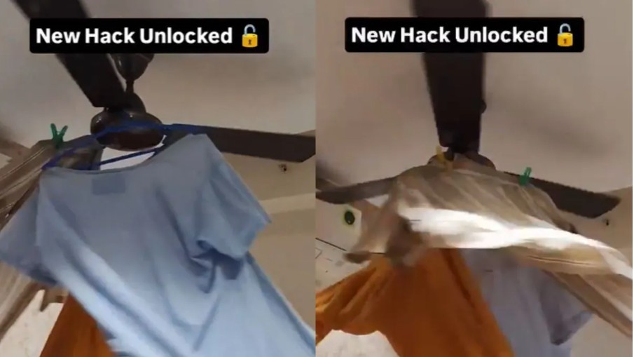 video viral बारिश में कपड़ा सुखाने के लिए आया  निंजा टेकनीक   ,सोशल  मीडिया पर हो रहा वायरल