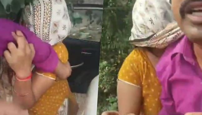शमशान घाट के पास कार के अंदर महिला के साथ आपत्तिजनक स्थिति में पकड़े गए भाजपा नेता, वीडियो वायरल