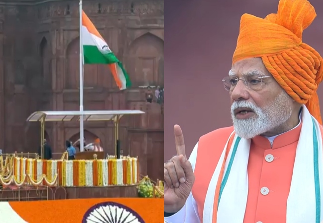 79th Independence Day: पीएम मोदी ने लाल किले पर किया ध्वजारोहण, पाकिस्तान को दिया कड़ा संदेश