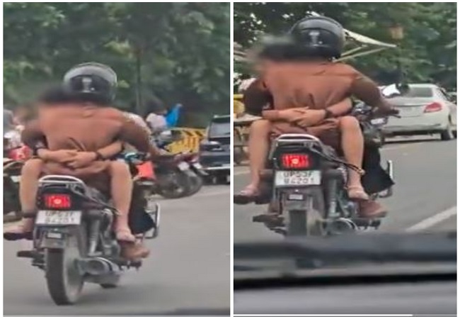 Bike Romance Video : बॉयफ्रेंड से लिपट बाइक की फ्यूल टैंक बैठी लड़की बीच सड़क पर करने लगी रोमांस, पुलिस ने काटा भारी चालान