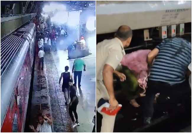 Video: चलती ट्रेन और प्लेटफॉर्म के बीच गिरी बुजुर्ग महिला की बाल-बाल बची जान, लोग बोले- ‘जाको राखे साइयां, मार सके न कोय’