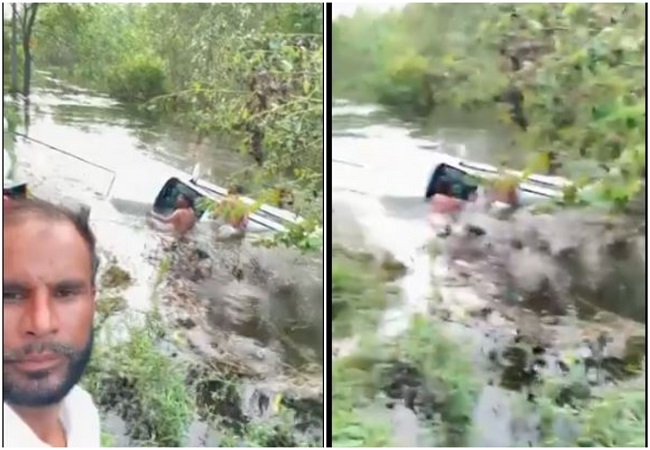 Video : Google Map ने सहारनपुर में फिर दिया धोखा, कार सीधे तालाब में जा गिरी, दरवाजा तोड़ बाहर निकले लोग