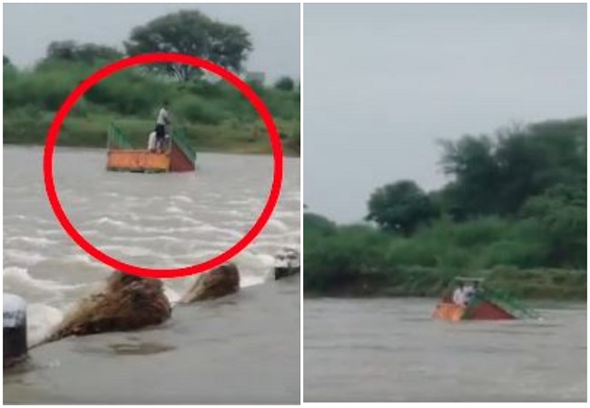 VIDEO-राजस्थान के धौलपुर में चंबल की पार्वती नदी को पार करने की कोशिश साबित हुई जानलेवा, आगरा के दो लोग लापता