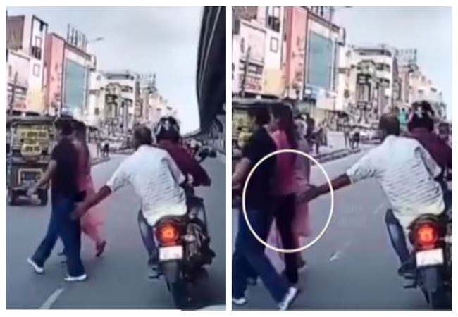 Video Viral : बाइक सवार मनचलों ने सरेराह महिलाओं से छेड़खानी की, करतूत कैमरे में कैद, पुलिस एक्शन के बाद बदली आरोपियों की चाल